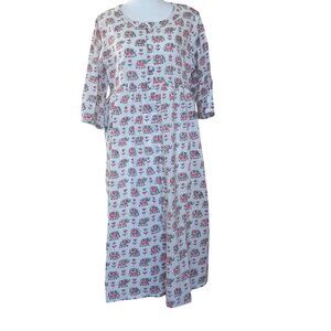 Pinkshink cotton elephant print Indian/Pakistani kurta with pants size XL
